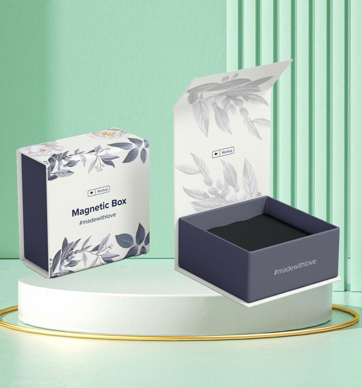 Hộp quà từ tính hai mặt Băng ấn nóng đồ trang sức tùy chỉnh nước hoa Flip Top Box quà tặng
