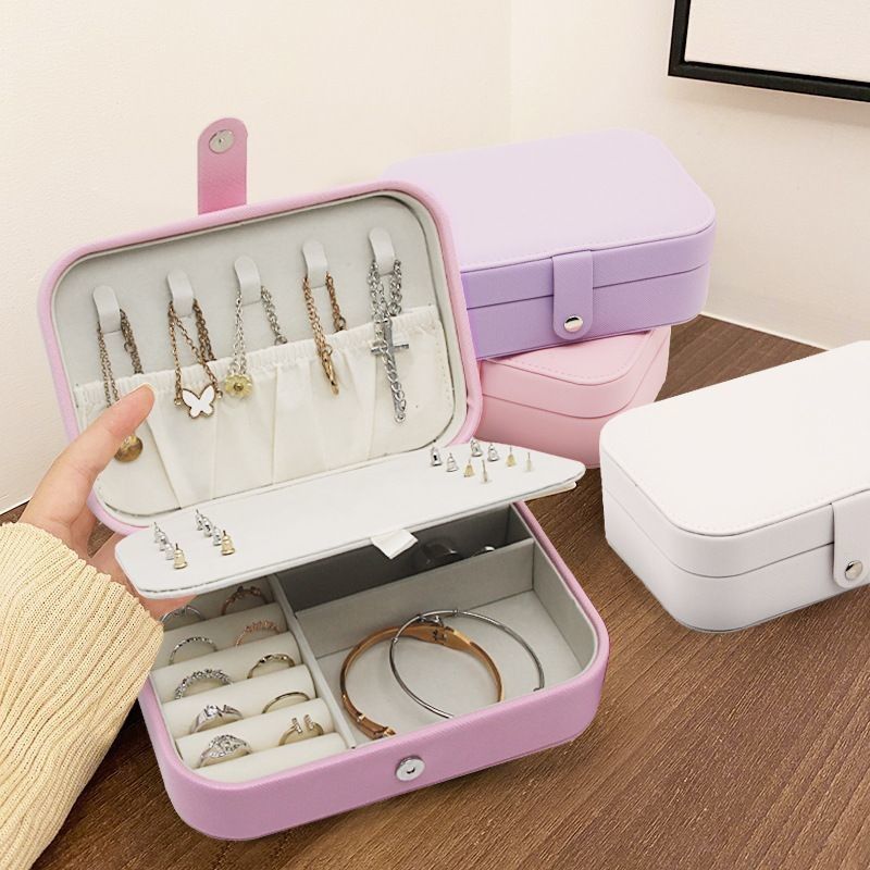 Đồ xách hình vuông Mini trang sức hành trình Case Nhẫn Băng tai Vòng cổ Lễ cưới Hộp quà