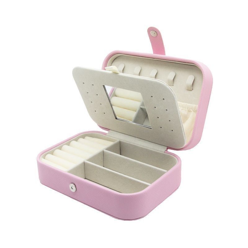 Đồ xách hình vuông Mini trang sức hành trình Case Nhẫn Băng tai Vòng cổ Lễ cưới Hộp quà