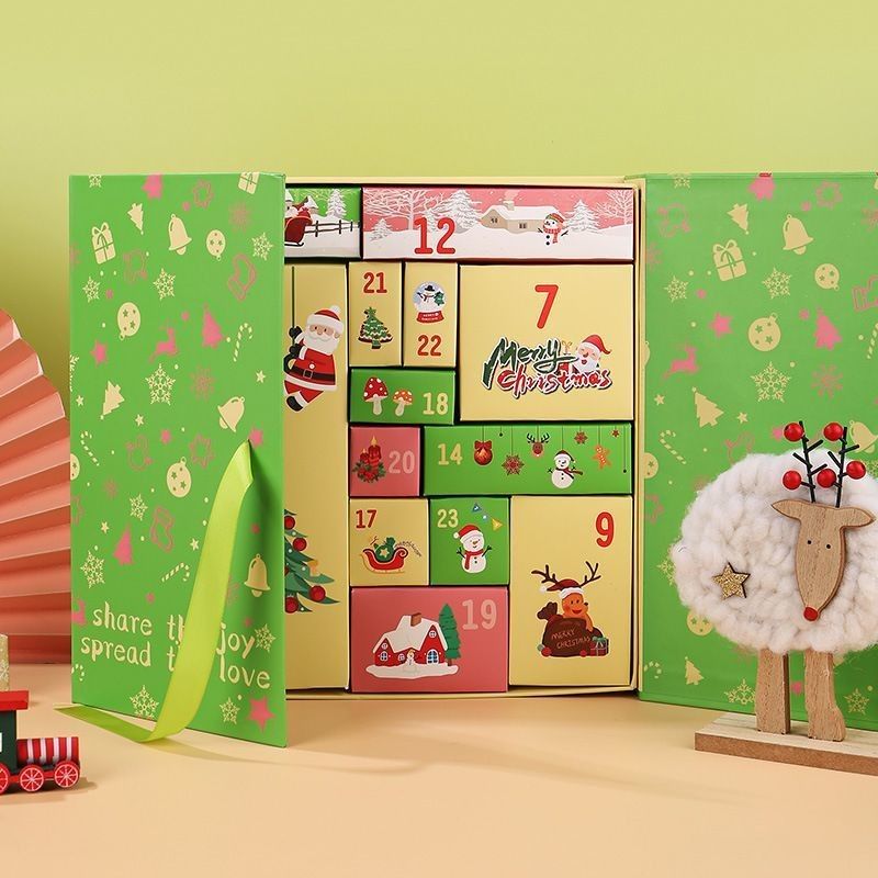 Hộp đóng gói sản phẩm tùy chỉnh Cửa mở Hộp quà Xmas từ Xmas