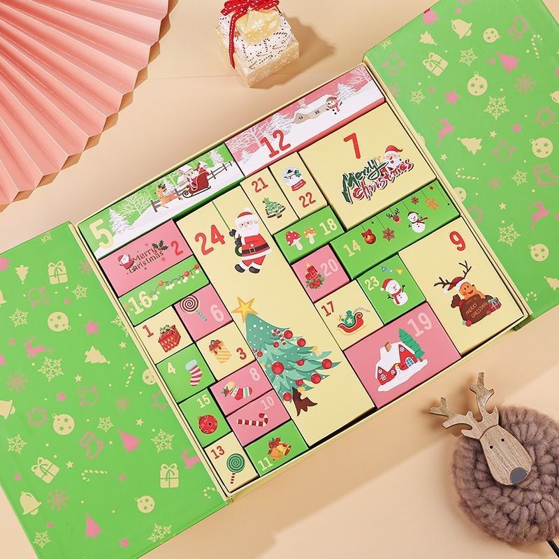 Hộp đóng gói sản phẩm tùy chỉnh Cửa mở Hộp quà Xmas từ Xmas