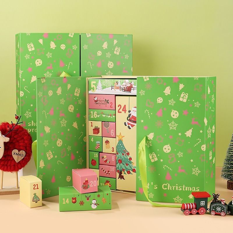 Hộp đóng gói sản phẩm tùy chỉnh Cửa mở Hộp quà Xmas từ Xmas
