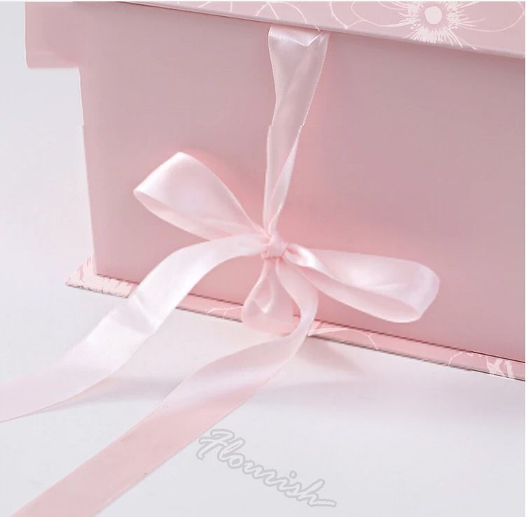 Bao bì hộp quà hoa màu sắc tùy chỉnh với cửa sổ rõ ràng và ruy băng thân thiện với môi trường
