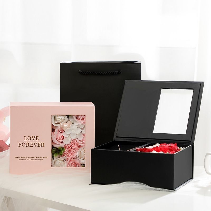 Hộp quà hoa ngày Valentine màu đen sang trọng 1.0 - 3.0mm Độ dày