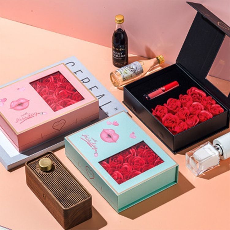 Hộp quà hoa ngày Valentine màu đen sang trọng 1.0 - 3.0mm Độ dày