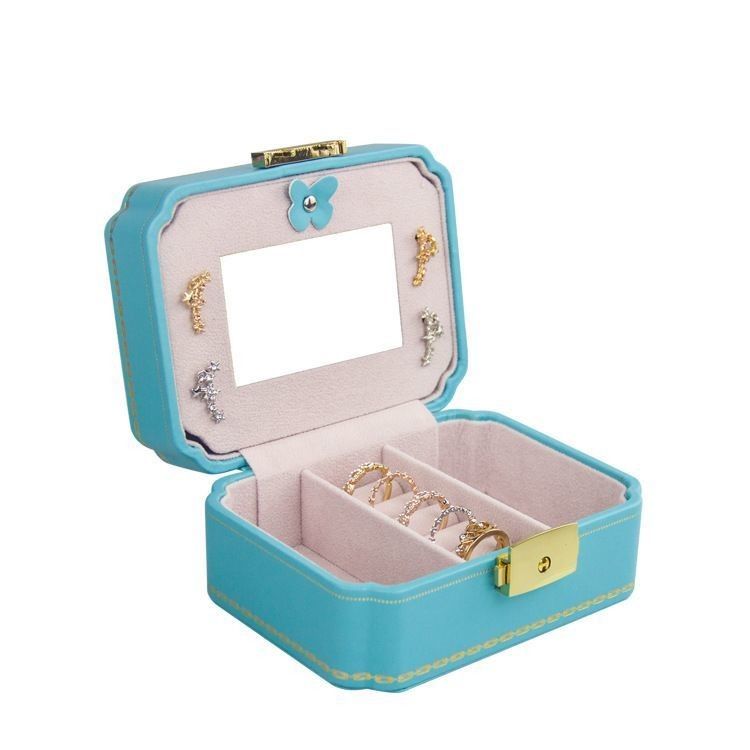 Hộp tùy chỉnh hộp đồ trang sức PU sáng tạo cho đồ trang sức châu Âu vòng tai đi du lịch di động túi lưu trữ đồ trang sức hộp lưu trữ hai