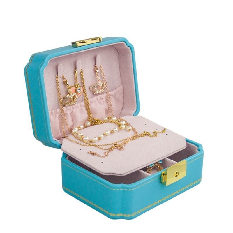 Hộp tùy chỉnh hộp đồ trang sức PU sáng tạo cho đồ trang sức châu Âu vòng tai đi du lịch di động túi lưu trữ đồ trang sức hộp lưu trữ hai
