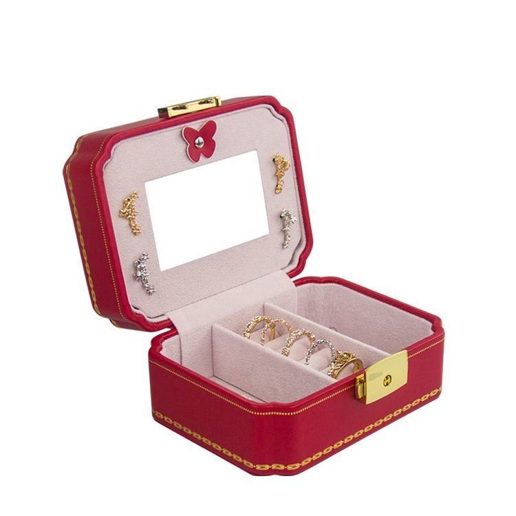 Hộp tùy chỉnh hộp đồ trang sức PU sáng tạo cho đồ trang sức châu Âu vòng tai đi du lịch di động túi lưu trữ đồ trang sức hộp lưu trữ hai