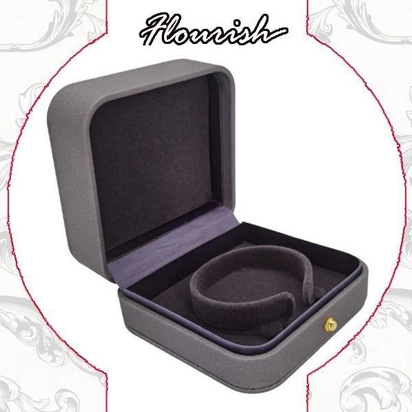 Hot Stamping bề mặt xử lý sắc màu xám hình vuông vòng tay vòng đeo tay hộp đóng gói quà tặng màu hồng