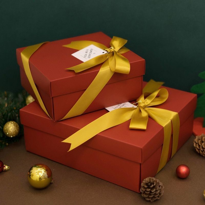 Ribbon Bow Tie Gift Box Packaging Cover And Base Hộp đóng gói giấy quà tặng sang trọng