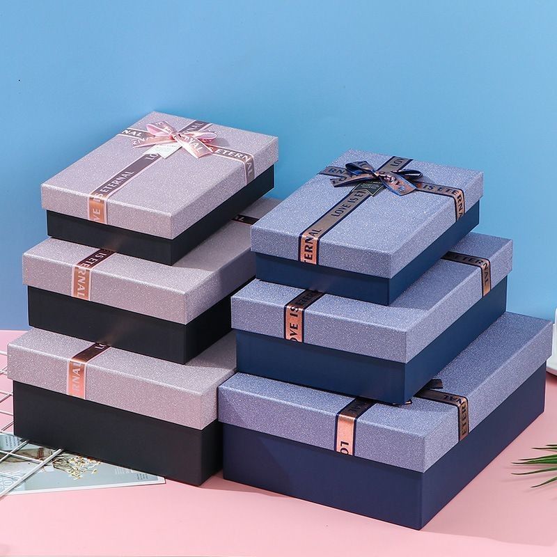 Ribbon Bow Tie Gift Box Packaging Cover And Base Hộp đóng gói giấy quà tặng sang trọng