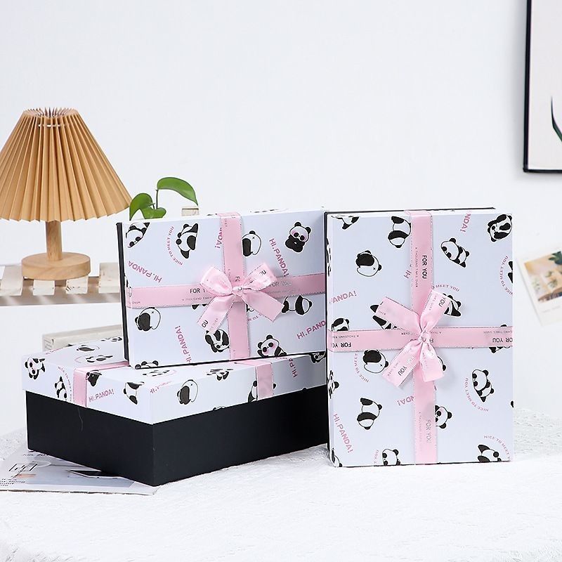 Ribbon Bow Tie Gift Box Packaging Cover And Base Hộp đóng gói giấy quà tặng sang trọng