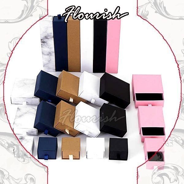 Hộp đồ trang sức giấy Kraft trung bình Thẻ giấy / Thẻ quà nhiều màu sắc và kích thước