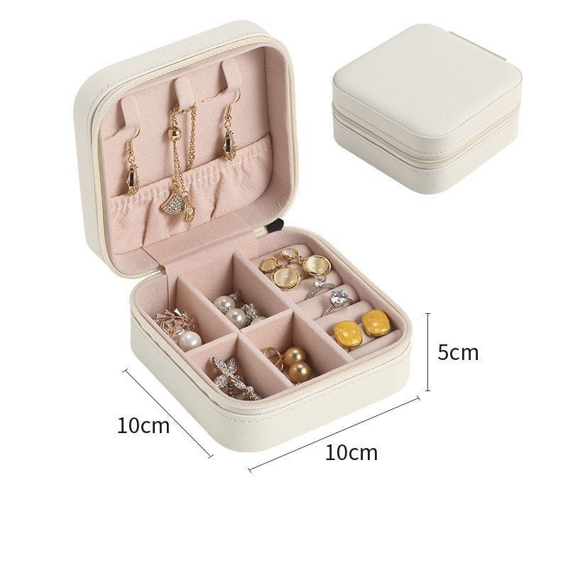 Bộ đồ trang sức vuông hộp quà hộp mini hộp cho phụ nữ nữ thời trang Solid Luxury Portable PU Da PVC Thẻ