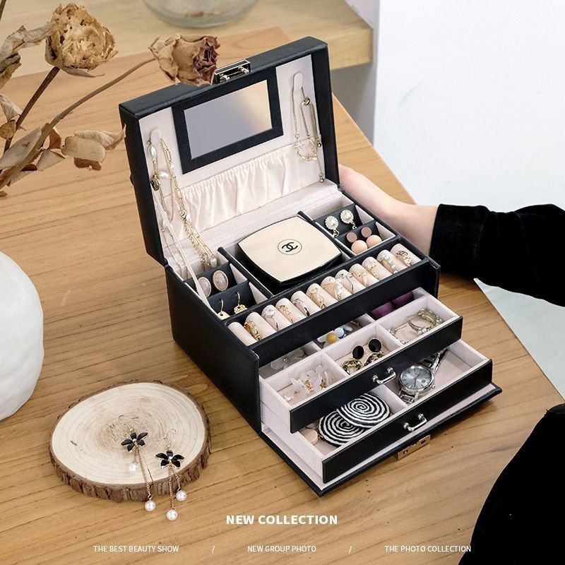 Trung bình PU da flannel bao bì hộp quà cho vòng đeo tai dây chuyền vòng cổ vòng đeo tay đồng hồ xì gà nước hoa trang sức Set