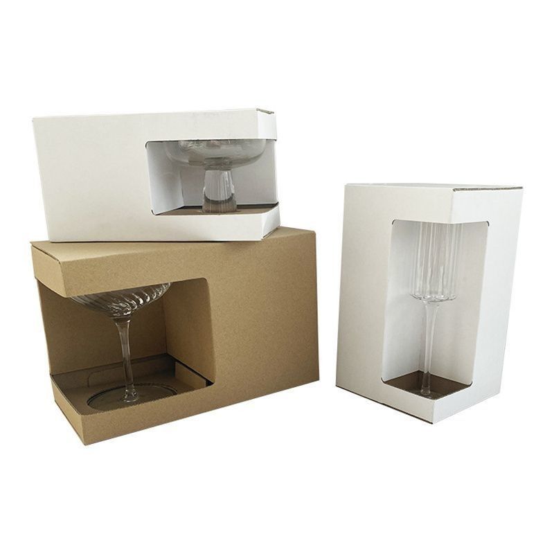 Hộp đóng gói giấy kraft tùy chỉnh Hộp hiển thị giấy lợp cho kính