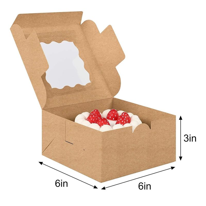 Flourish Arrivals Cake/Bakery/Candy Folding Window Boxes with Lids Giải pháp đóng gói sử dụng giấy tái chế 100%