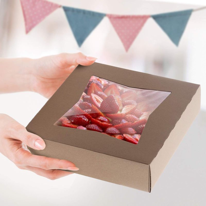 Flourish Arrivals Cake/Bakery/Candy Folding Window Boxes with Lids Giải pháp đóng gói sử dụng giấy tái chế 100%