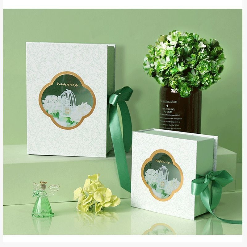Loại sách Magnetic Clousre giấy đóng gói hộp quà với ruy băng Logo tùy chỉnh in