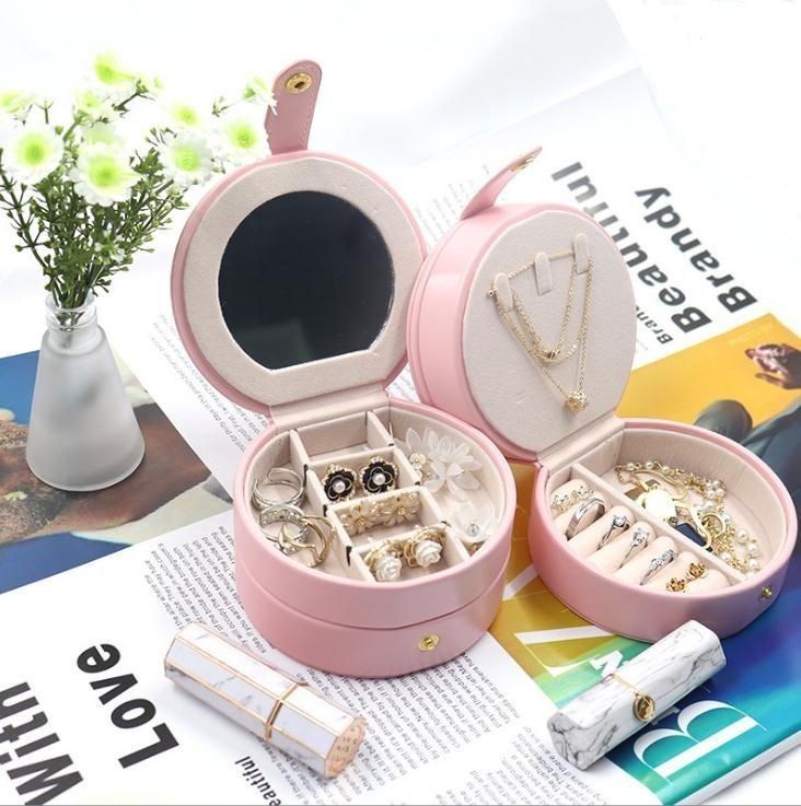 Hộp đồ trang sức cao cấp tròn 10,9 * 10,2 * 5,9cm Hộp đóng gói giấy in logo tùy chỉnh