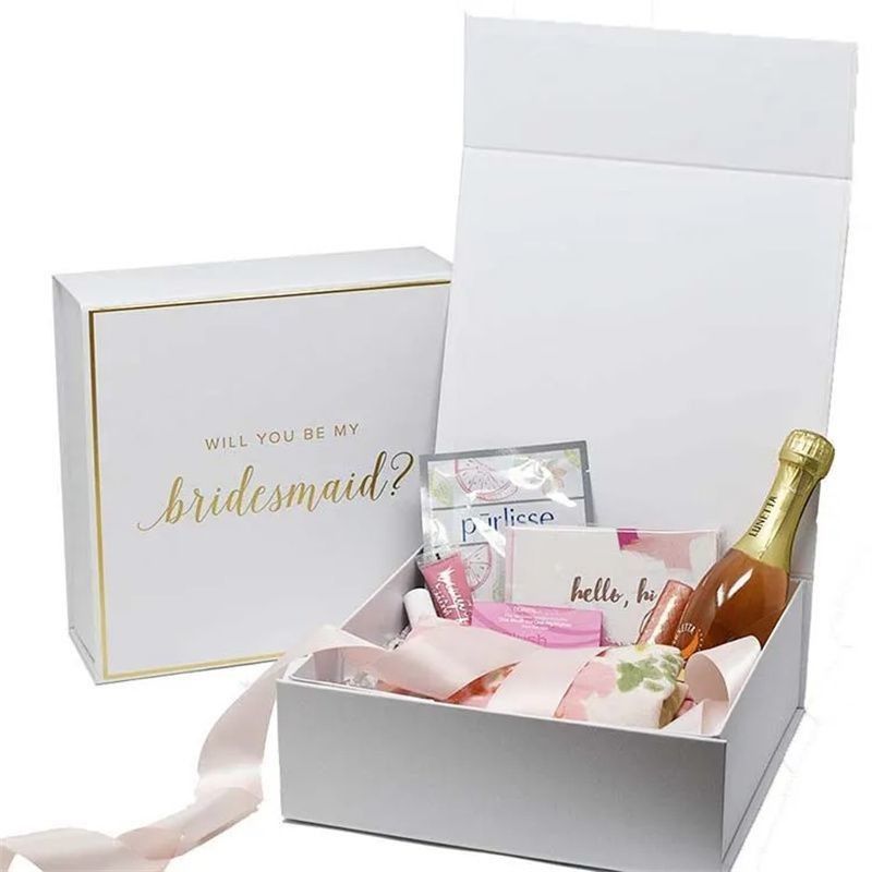 Thư giỏ quà bằng giấy trắng với cửa từ tính tùy chỉnh cho Ngày của Mẹ Ngày Valentine