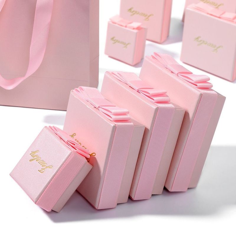 Nhạc màu hồng Hộp quà Eco Friendly Hot Stamping Hộp đóng gói giấy sang trọng