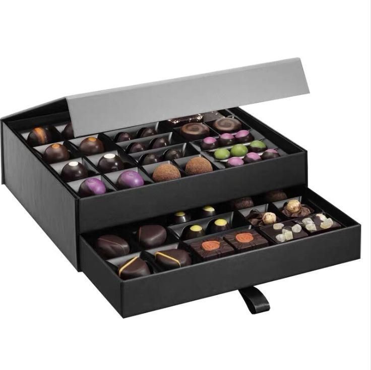 Black Art giấy tùy chỉnh hộp quà tặng hộp bao bì từ tính cho thực phẩm và kẹo