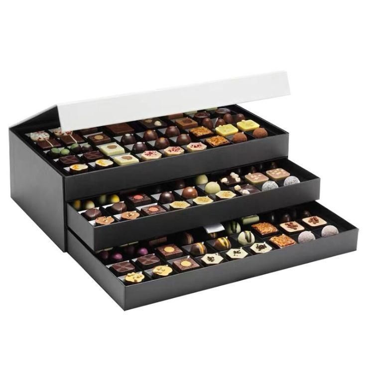 Black Art giấy tùy chỉnh hộp quà tặng hộp bao bì từ tính cho thực phẩm và kẹo